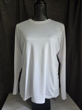 Womens White Long-Sleeve Performance Shirt